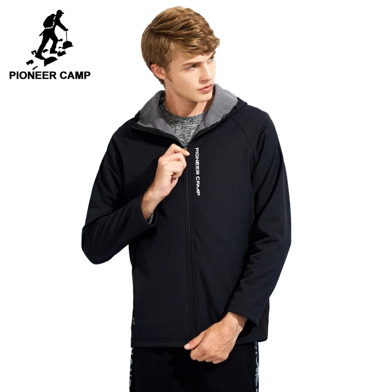 

Pioneer Camp softshell waterproof autumn spring jacket men brand-clothing thick fleece warm coat male quality stretch AJK705224