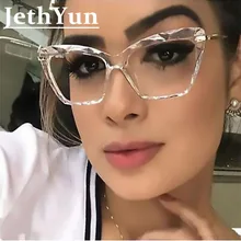 Прозрачная оправа, квадратные очки, винтажная оправа для очков в стиле кошачьи глаза,, роскошные брендовые солнцезащитные очки, оправа для женщин, близорукость, очки для девушек