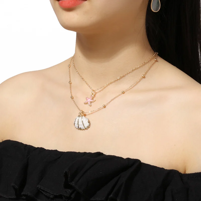 

ZOSHI Bohemian Shell Beads Multi Layer Necklaces 2019 For Women Gold Sliver Fashion Necklaces & Pendants Ocean Summer Jewelry