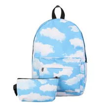 2Pcs Backpack 3D Preppy Printing BackPack Travel Softback Notebook Bag Mochila School Backpack For Girls Bagpack Set