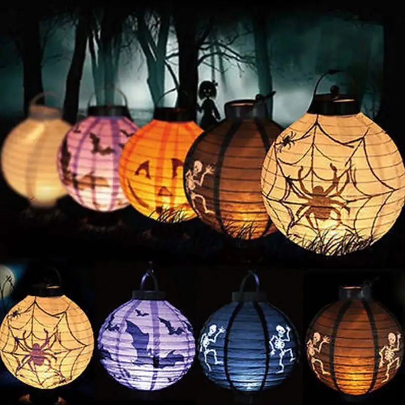 Good Quality Led Paper Pumpkin Bat Spider Hanging Lantern 100 Brand Good Quality Led Paper Pumpkin Bat Spider Hanging Lantern 100 Brand New Wire Lights Light Lamp Party Decor In Night From