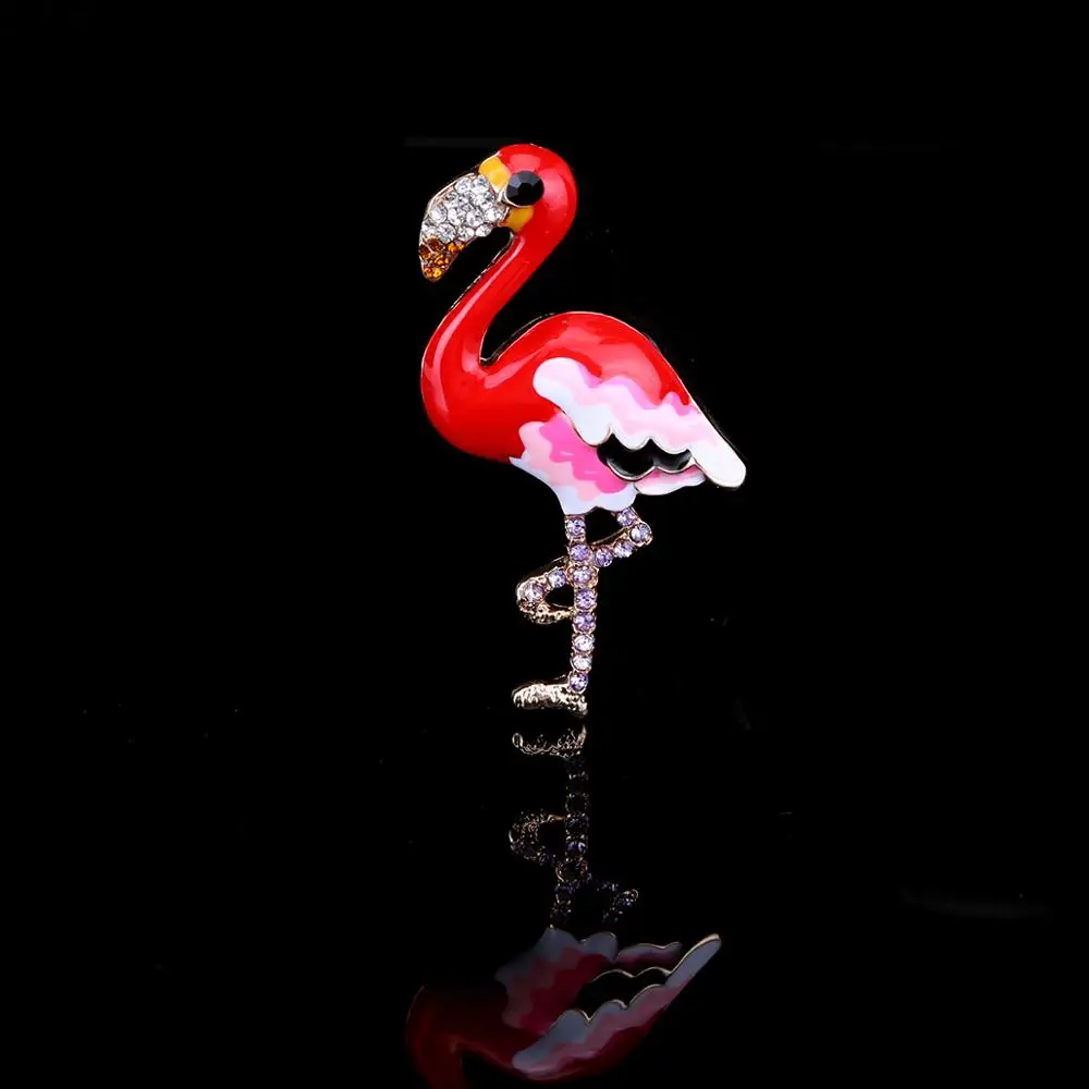 

Cute Enamel Flamingo Brooches Unisex Women and Men Brooch Pin Bird Animal Brooches Fashion Dress Coat Accessories