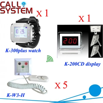

Service push button pager system used in the hospital/nursing house 1 monitor 1 wrist watch 5 alarm buzzer