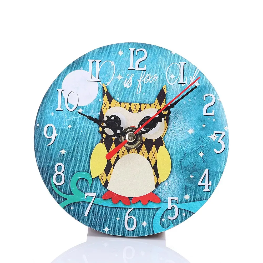 Домашний декор DIY круглые Настенные часы имитация дерева с принтом совы ретро-часы для гостиной, спальни, офиса, дома, декоративные часы - Цвет: 9
