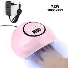 Pandahall 1 Piece 72W Nail Dryer UV LED Nail Lamp For Manicure Tool Quick Drying Gel Polish