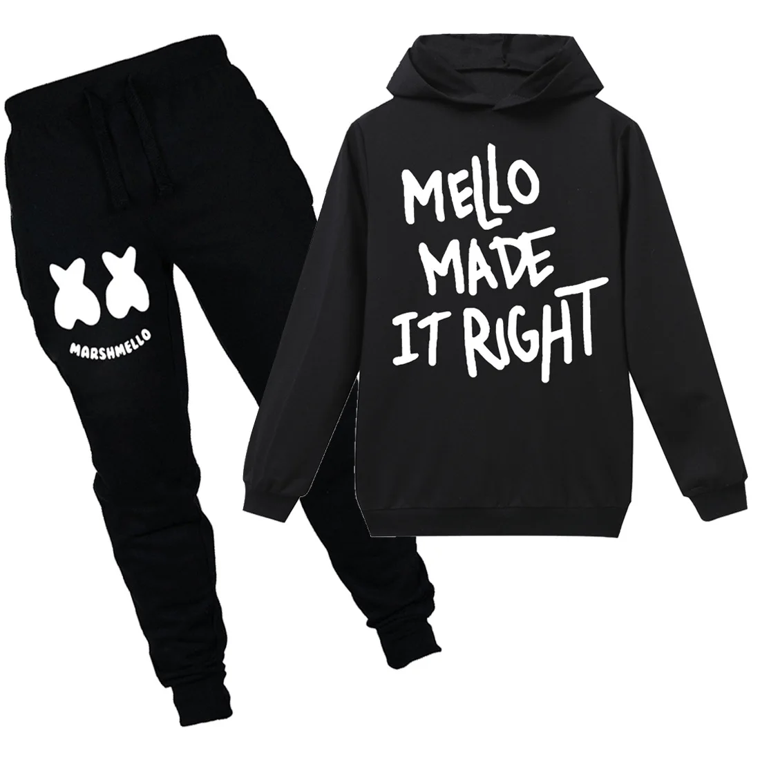 

Children autumn clothes Music hoodie set Marshmello print clothing boy girl sweatshirt pants 2pcs fashion boutique kids clothing