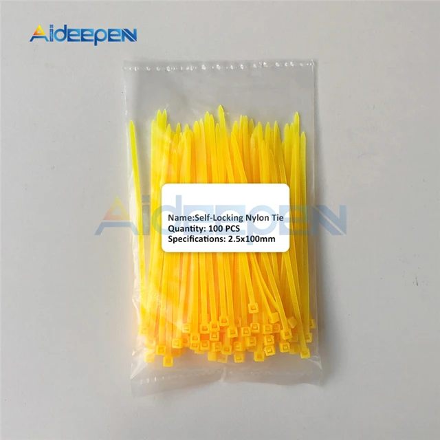 100Pcs/lot 2.5*100mm 12 Color Plastic Non-slip Wire Zip Ties Set 100mm Self-locking Nylon Durable Cable Ties 4
