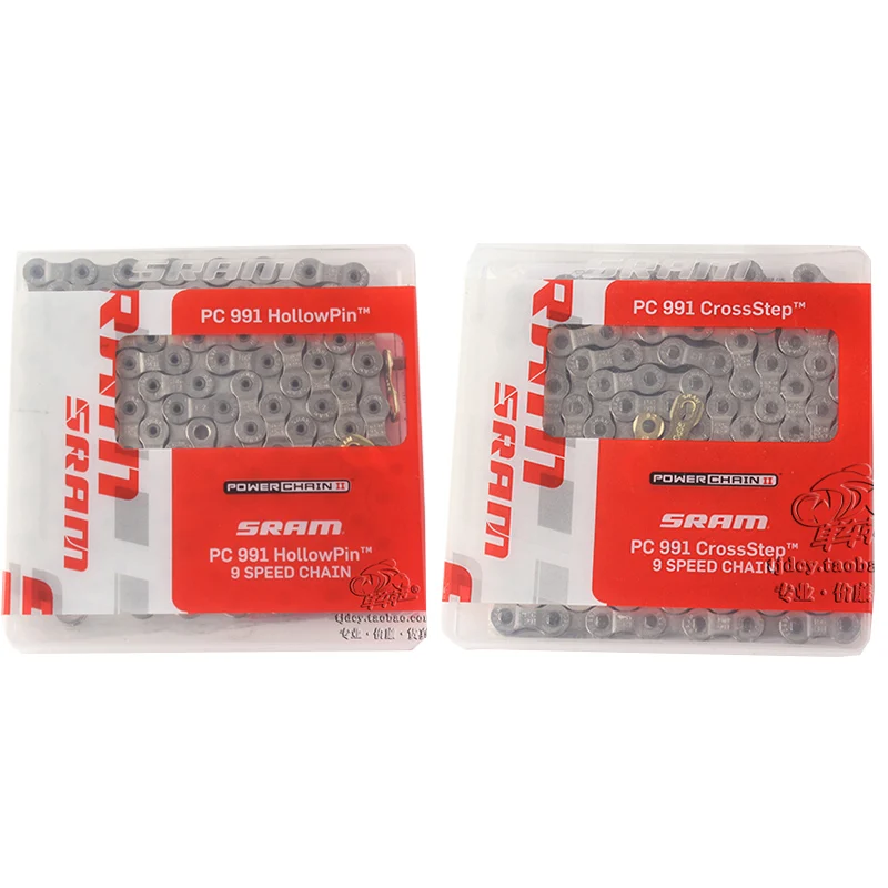 

SRAM Original Made PC991 9S Speed HollowPin/CrossStep 114L Links Chain with Power Chain Link