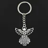 Fashion Guardian Angel 42x38mm Pendant 30mm Key Ring Metal Chain Silver Color Men Car Gift Souvenirs Keychain Dropshipping ► Photo 1/4