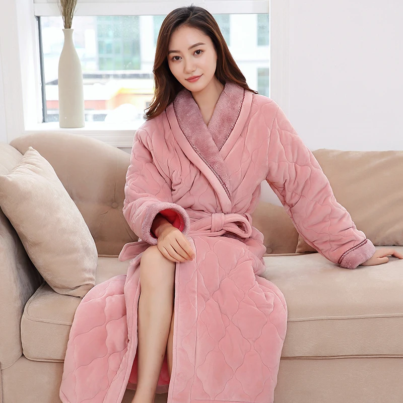 Hot Sale Womens Thick Quilted Long Kimono Bath Robe Women Plus Size ...