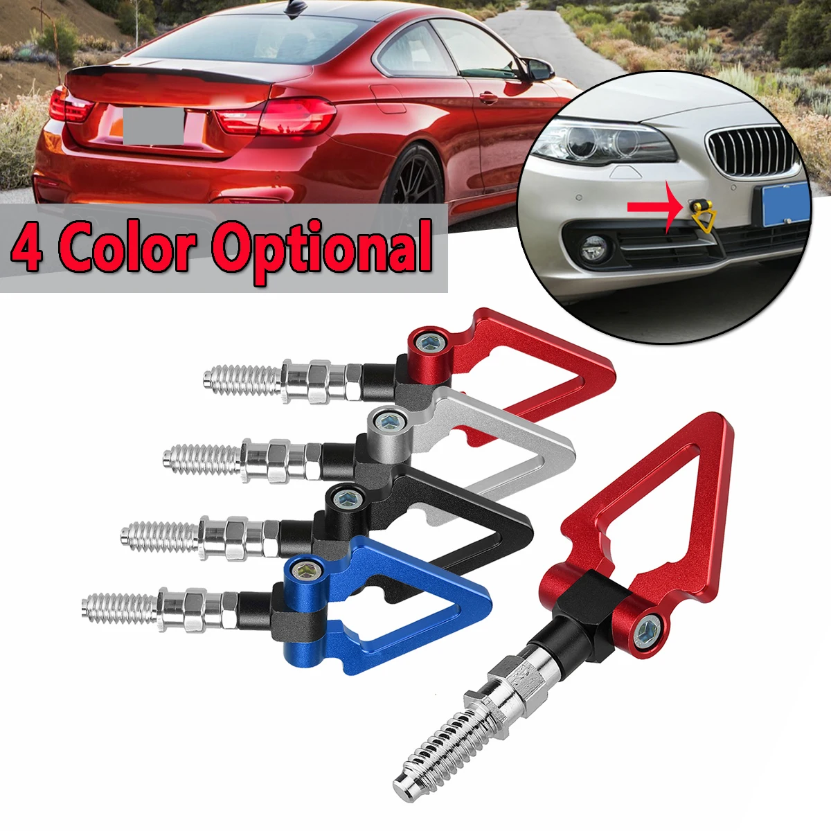 Tow Hook/ Bar Universal Fits For Most For BMW For Mercedes Benz For Audi Model European Car Auto