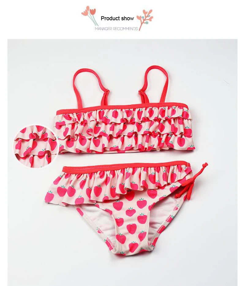 2018 New Summer Multilayer Triangle Swimwear Flowers Bikini Children's Swimwear Girls Split Bikini Kids Cake Layer Swimsuit (7)
