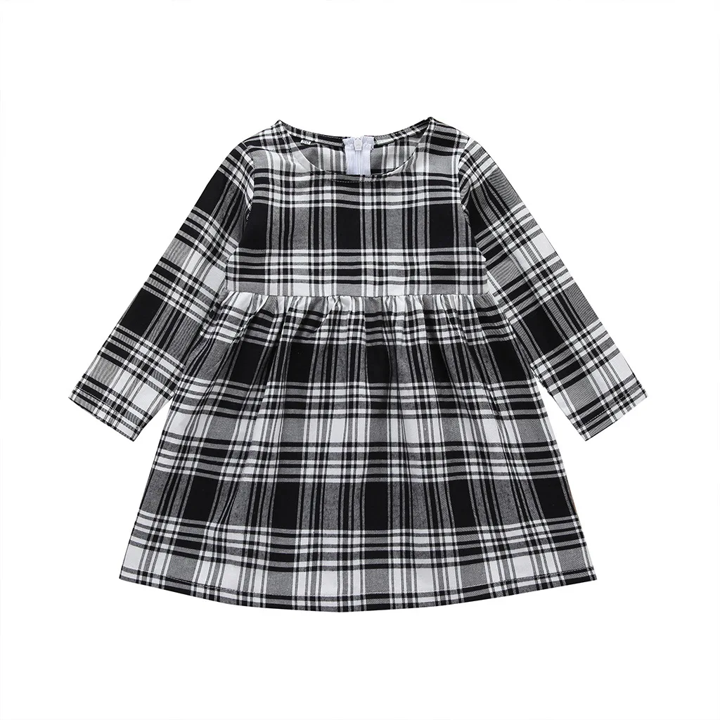 

2019 Spring Plaid Girl Dress Cotton Long Sleeve Children Dress Fashion Kids Clothes