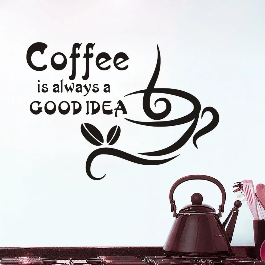 Coffee is a good idea wall decals dining room kitchen wall sticker removable waterproof self adhesive wallpaper home decor Coffee is a good idea wall decals dining room kitchen wall sticker removable waterproof self adhesive wallpaper home decor