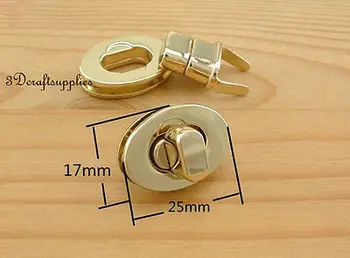 

turn lock wallet purse locks twist-locks Purse Flip Locks light gold 25 mm N44