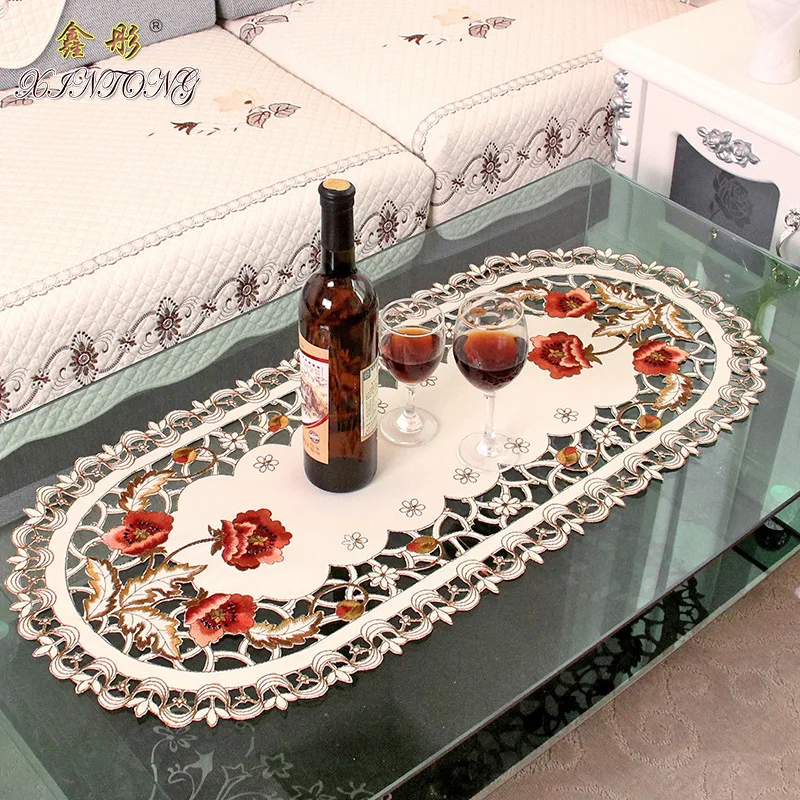 الحرير النسيج سماط أنيقة الجوف المطرزة الأزهار سميكة الزفاف حزب ديكور التلفزيون مجلس الوزراء غطاء مخدة كرسي مفارش طاولة