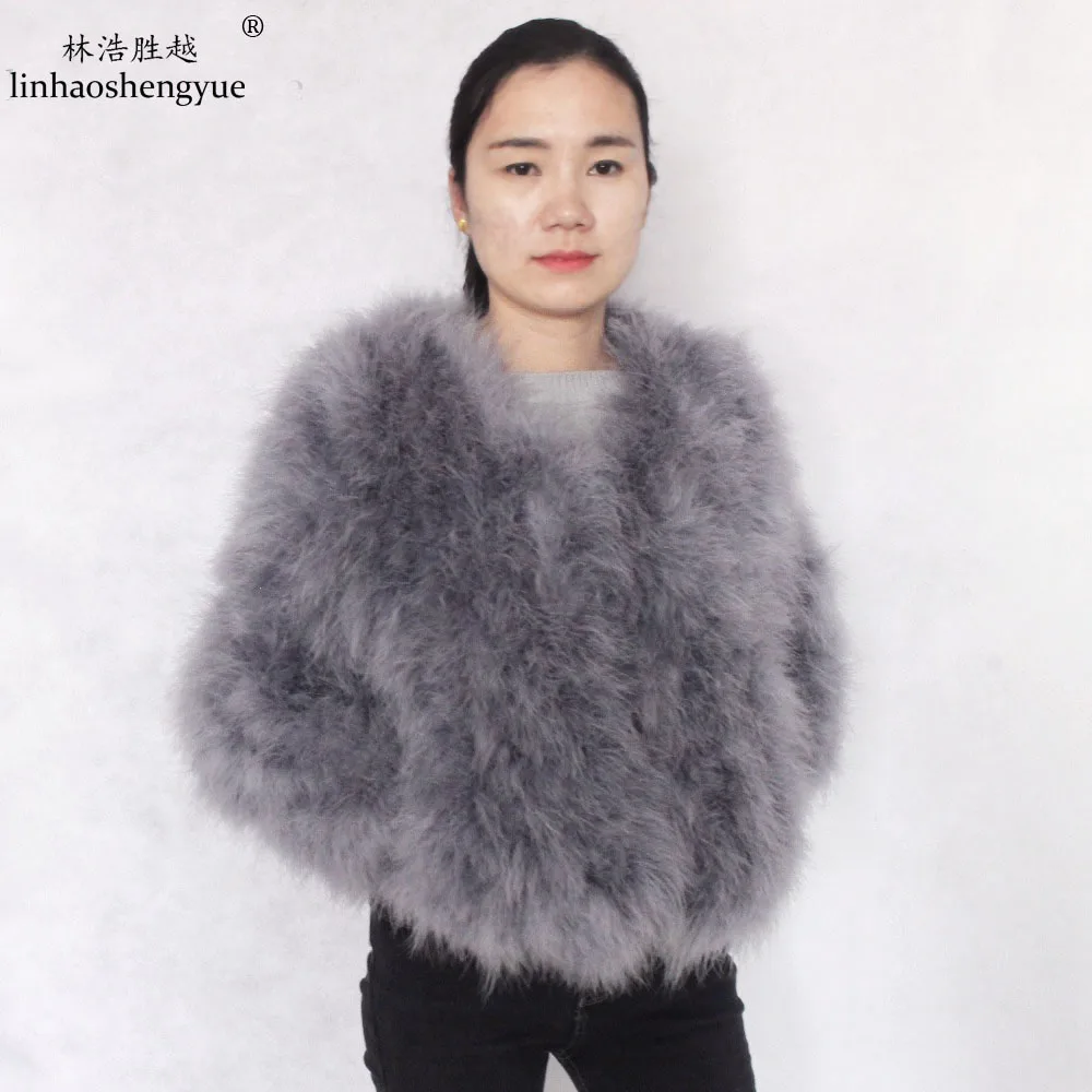 

linhaoshengyue long 55cm 2015 autumn winter ostrich fur coat wool outerwear short design long-sleeve turkey wool outerwear fur