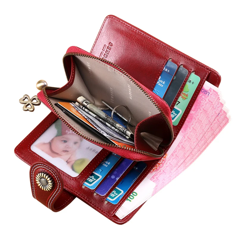 

2018 new wallet female short paragraph leather Korean version of the personality wallet Ms. wallet purse buckle tide