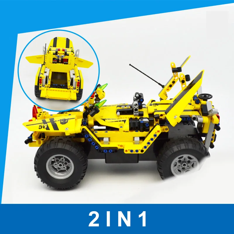 

Bumblebee RC Building Blocks Car Toys for Children DIY Remote Control Building Block Car Splicing Block Toy for Kids
