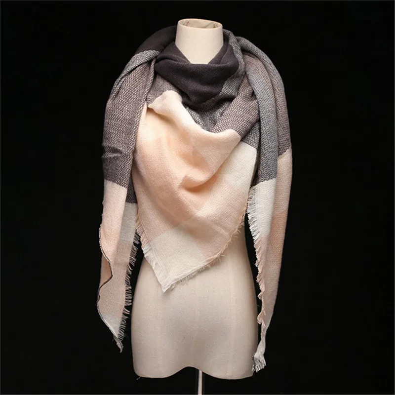 

10pcs/lot za Winter women scarves Designer Cashmere Triangle Pink Scarf lady Shawl Cape Blanket Plaid Foulard Wholesale