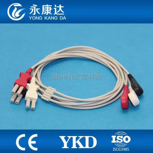 

2pcs/pack compatible Spacelabs Multi-link AHA/3 leads ECG cable and Snap leadwires with ce mark ,medical cable,patient cable