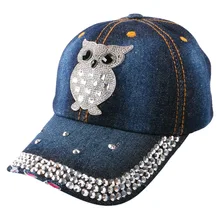Женская мода для девочек, сова, хип-хоп, snapback,, дизайнерская распродажа, с животным узором, со стразами, Повседневная брендовая бейсбольная кепка, шляпа