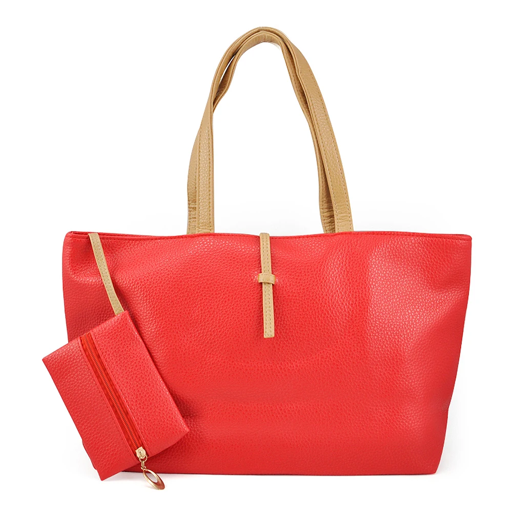 Korean Style Ladies Girl Hobo PU Leather Tote Shoulder Bag Handbag Red