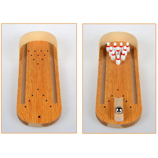 Mini Wooden Desktop Bowling Game Toy Indoor Parent-Child Interactive Table Game Bowling Developmental Toy For Fun Free Shipping 5