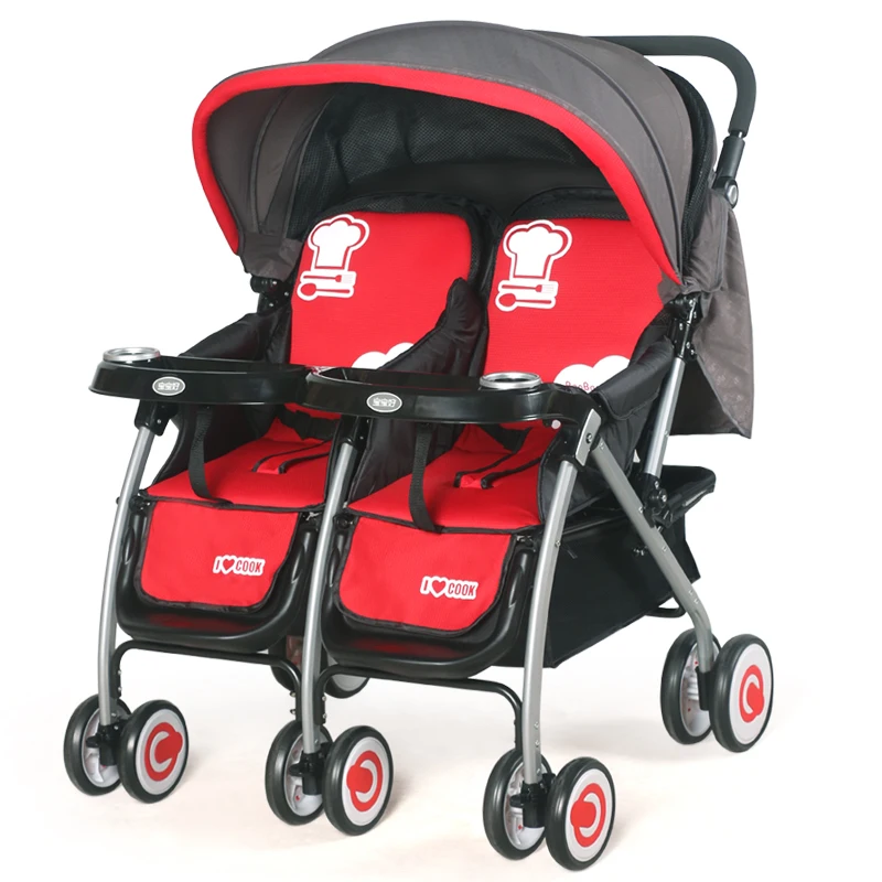

Twin Baby Stroller Super Light Folding Twin Cart Two Way Can Sit and Lying Baby stroller Two Handcart Baby Carrier