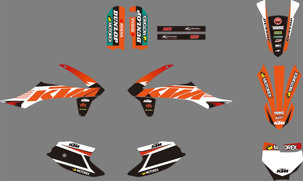 0772 мотоцикл команда Графический фон наклейка наклейки Наборы для KTM SX50