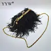 Fashion Yellow Bags For Women 2022 Chain Shoulder Crossbody Bag Tassel Evening Party Clutch Purse White Pink Clutches Female ► Photo 3/6