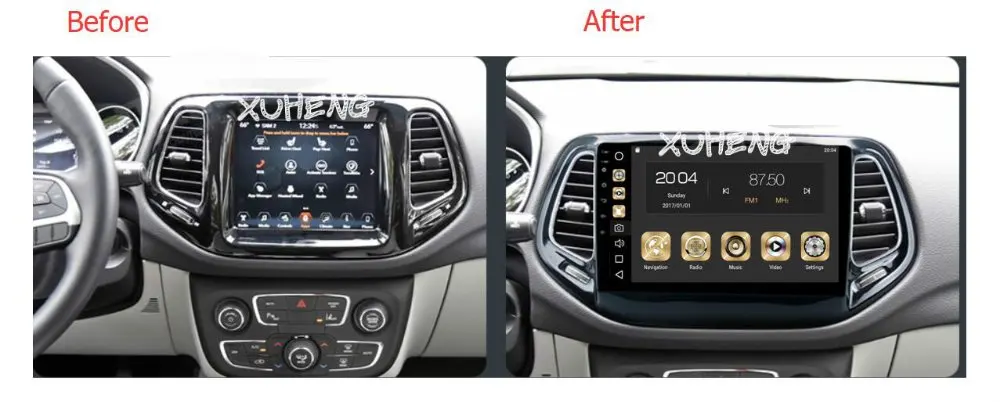 Top 4GB Ram 8-Core 32GB Flash 9inch Android 9.0 Car Dvd Gps For Jeep Compass 2017  Car Pc Multimedia Audio Radio Stereo Head Unit 1