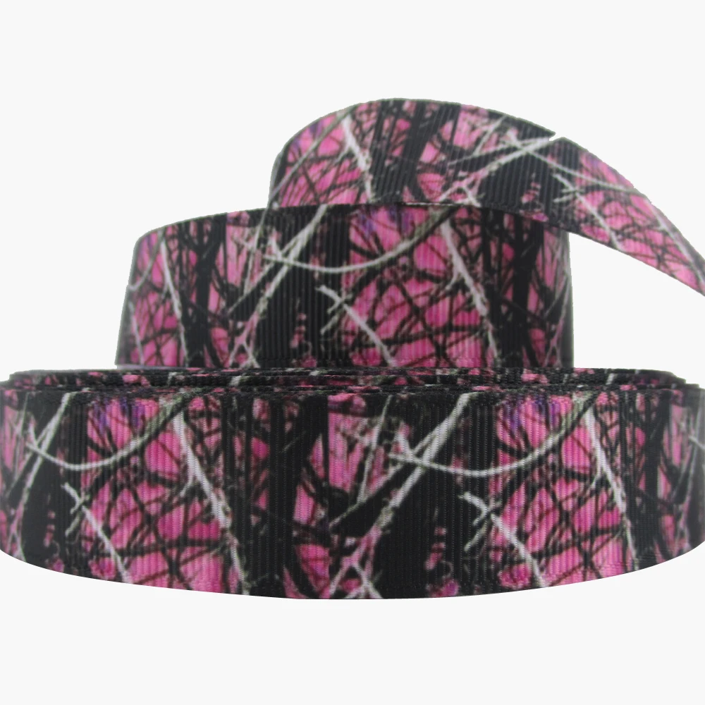 

5Y47810 7/8''(22mm) camo high quality printed polyester ribbon 5 yards, DIY handmade materials, wedding gift wrap