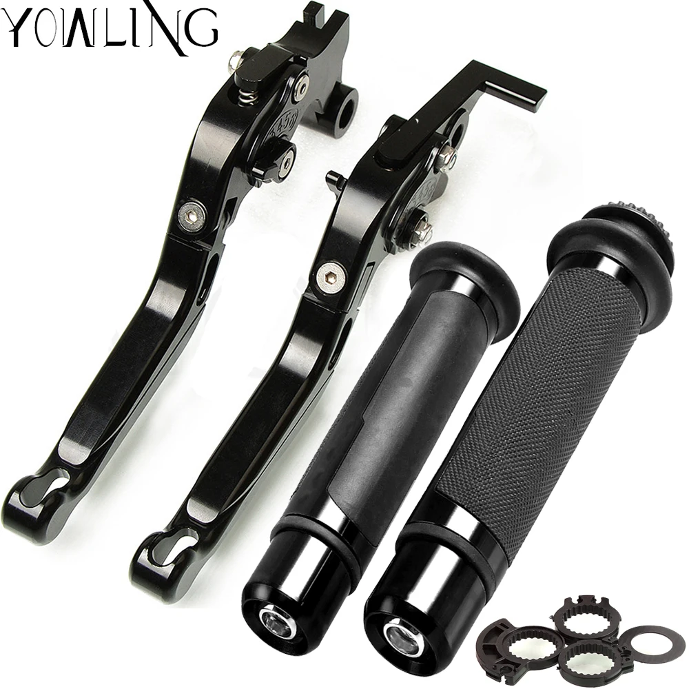 Motorcycle Accessories Folding Extendable Brake Clutch Levers Handlebar Hand Grips For YAMAHA V