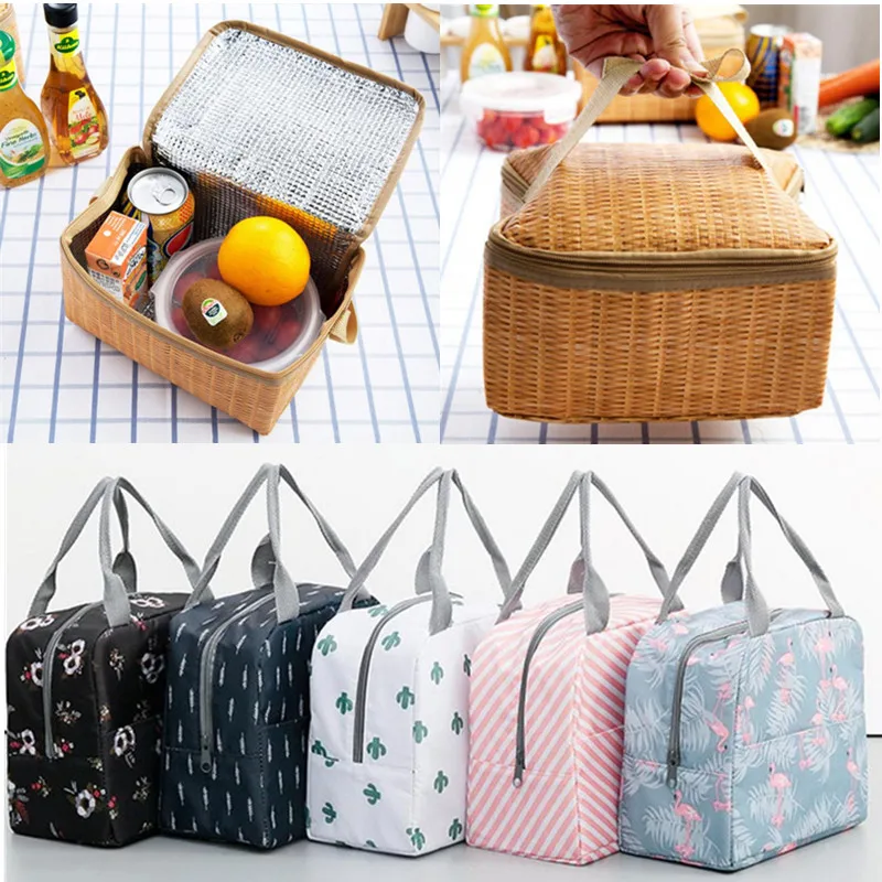 

Portable Picnic Bag Outdoor Lunch Bag Waterproof Handbag Food Container Insulated Oxford Lunch Bags Hot Food Storage Bag