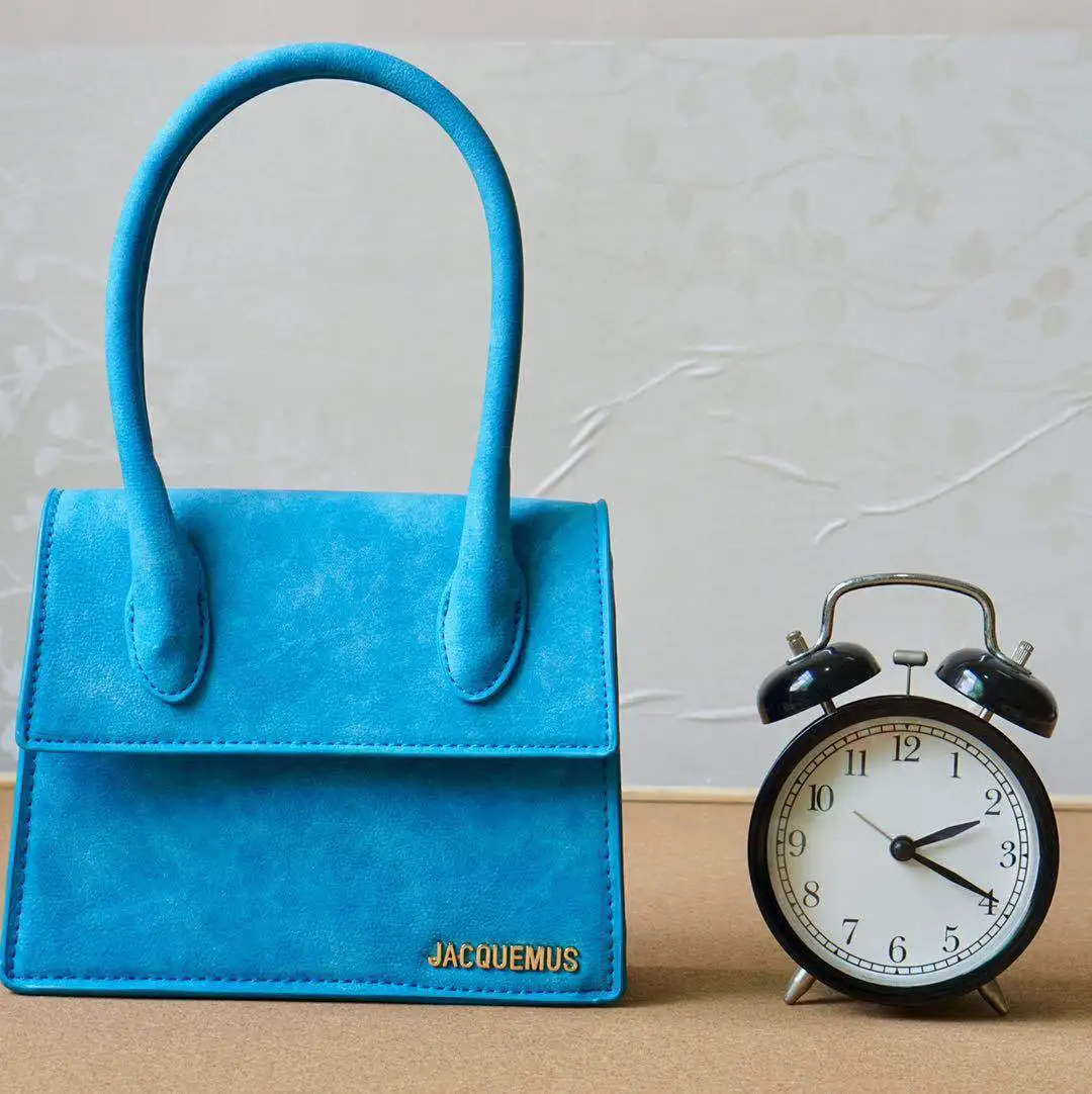 Женские сумки JACQUEMUS, мини-сумка-мессенджер из искусственной кожи, женская сумка через плечо, женская сумка, аксессуары, сумка-тоут, украшения, небольшой лоскут - Цвет: Blue Large