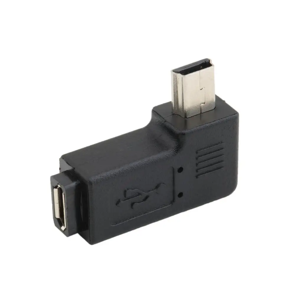 

New Female Left Angled USB Micro 5Pin to Mini 5Pin Male 90 Degree Angle Left Adapter Converter In Stock