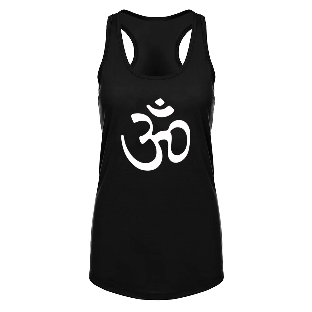 Womens Aum Om Ohm India Symbol Burnout Fitness Workout