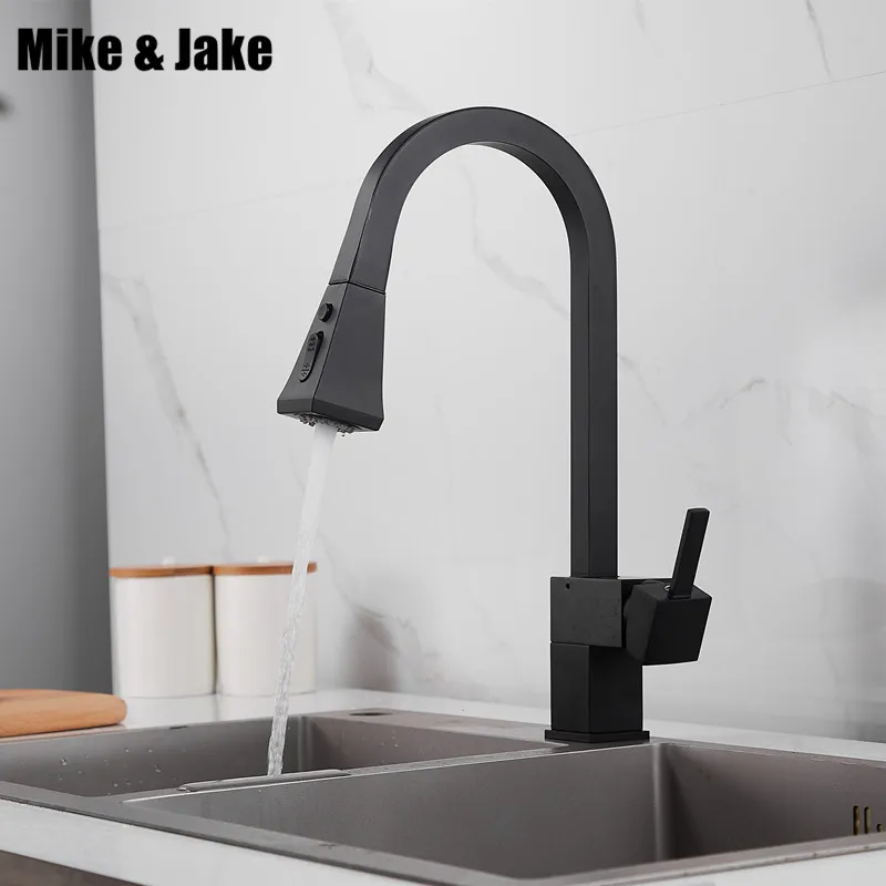 

Black pull down Kitchen Faucet Mixer Pull Out Kitchen Tap Single Hole 360 Rotate Copper Chrome Swivel Sink Mixer Tap MJ9635