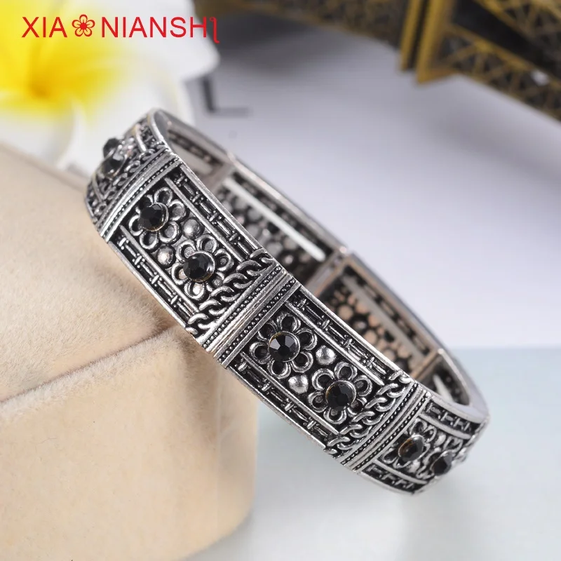 Женский винтажный Эластичный Браслет манжета с кристаллами|bangles for women|bracelets &