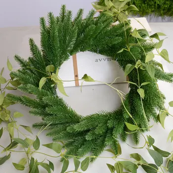 

150Pcs/lot Artificial Pine tree Branches Faux foliage For fall Christmas Party Decorations DIY Xmas Tree Ornaments fake plants
