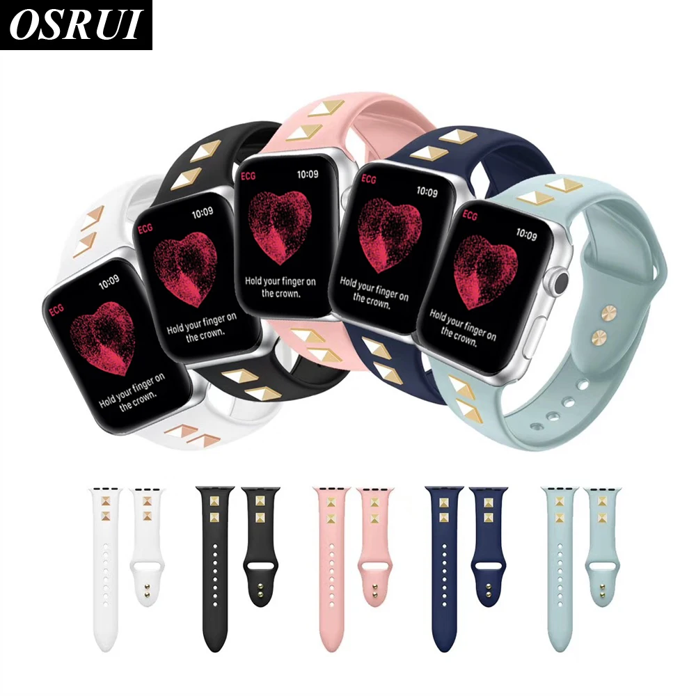 

OSRUI sport silicone strap for apple watch band 4 44mm 40mm fashion bracelet belt iwatch 3 2 1 42mm 38mm replacement wristband