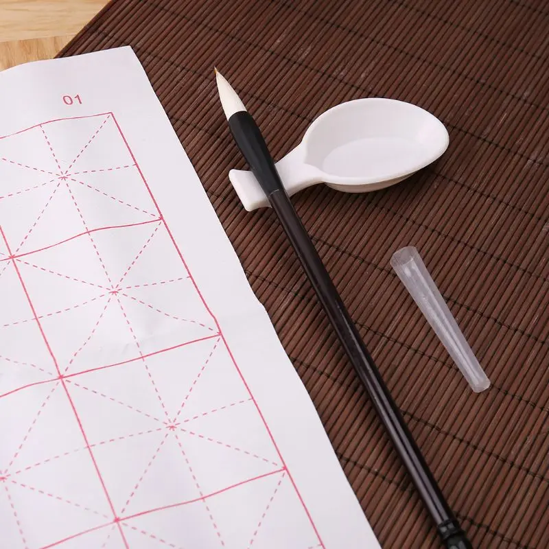 

3pcs/set Reusable Magic Water Writing Cloth Brush Gridded Fabric Mat Chinese Calligraphy Practice Practicing No Ink 10166