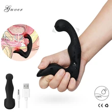 Hot-sale Guver 9 Speed Modes USB Rechargeable Prostate Massager Vibrator Silicone Anal Butt Plug G-Spot Stimulator Men Sex Toys