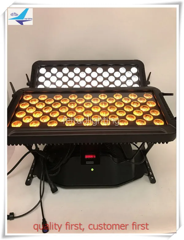 4Pcs Flycase Outdoor Dmx City Color 120Pcs 18W RGBWA UV Led Wall Washer IP65 6in1 Flood Light Double Head Wash Stage Lamp | Освещение