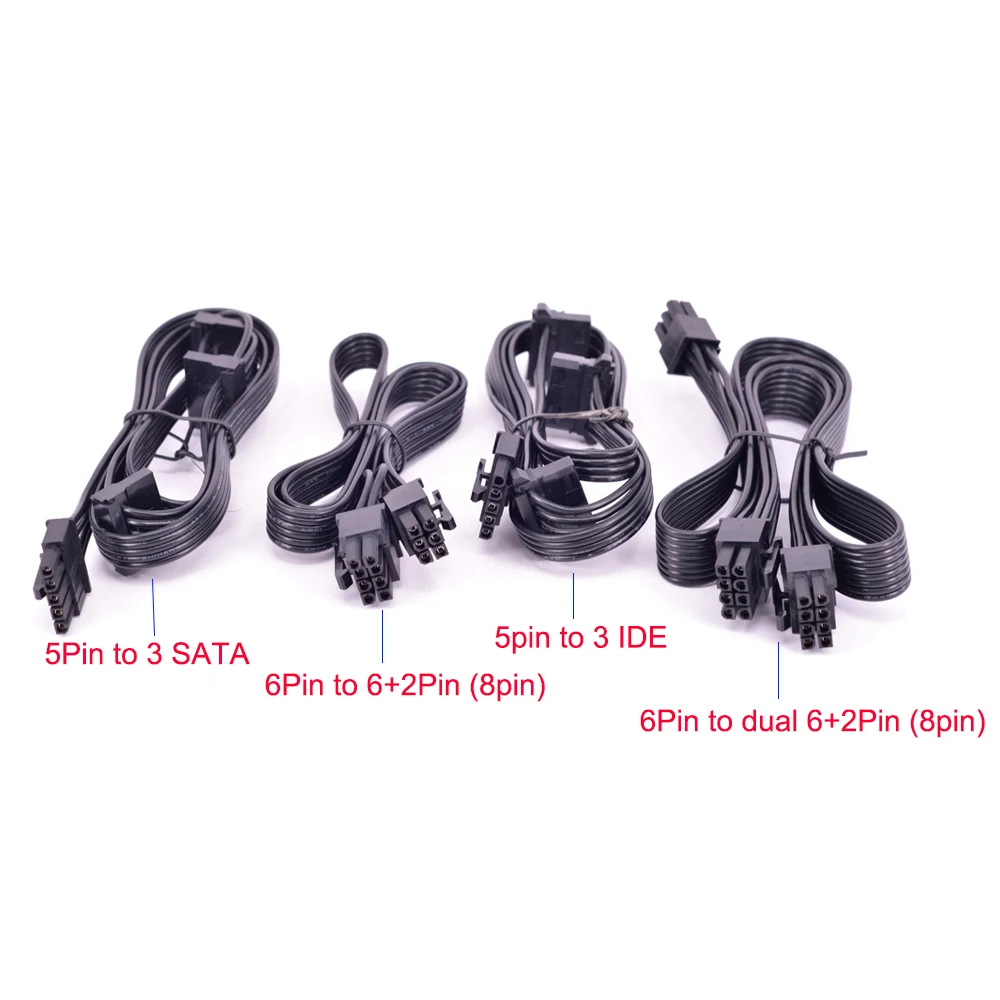 750 650 550 psu 6pin totalmente modular para 8pin 6 + 2 pinos 5pin