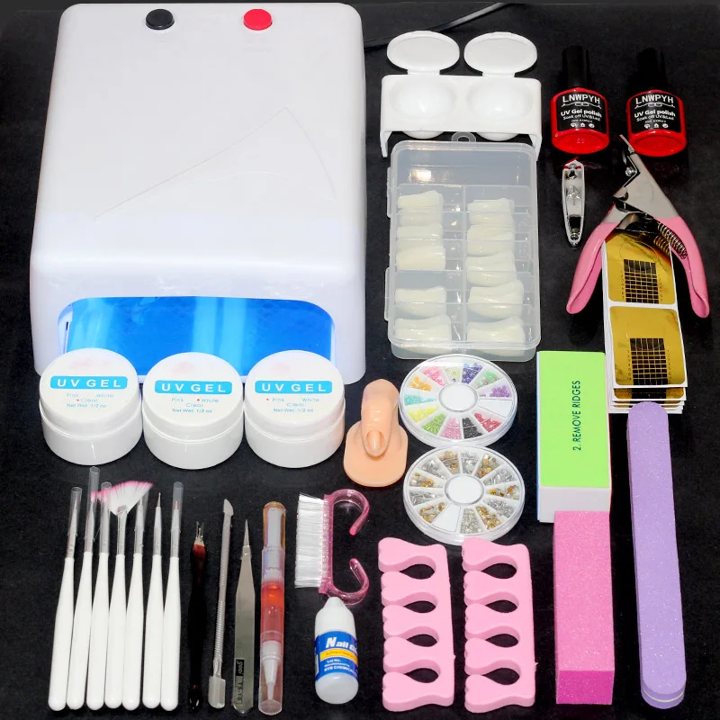 

36W UV Nail Lamp Set for Manicure Nail Extension UV Gel Manicure Kit Sets Varnish Polish False Nail Tip Gel Polish Set