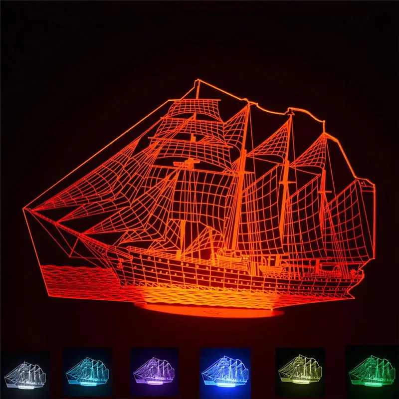 3D иллюзия Светодиодная лампа Динозавр Футбол Эйфелева 7 цветов декоративный Ночной светильник сенсорный спящий Ночной светильник Настольная лампа подарки для мальчиков
