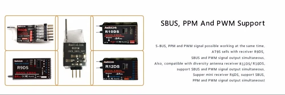Радиолинк AT9S 2,4G 9CH системный передатчик с R9DS приемником AT9 пульт дистанционного управления обновленное видение для радиоуправляемого квадрокоптера вертолета