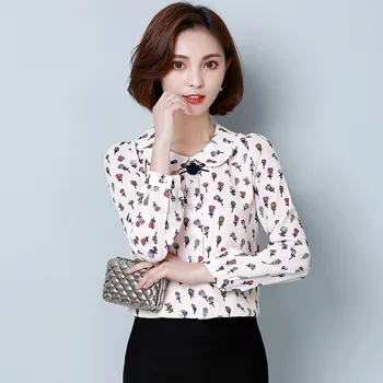 

Chiffon Shirt Women Blouse Blusas 2018 Summer Women Blouses Shirt Sweet Female Doll Collar Short Sleeve Polka Dot Women Tops